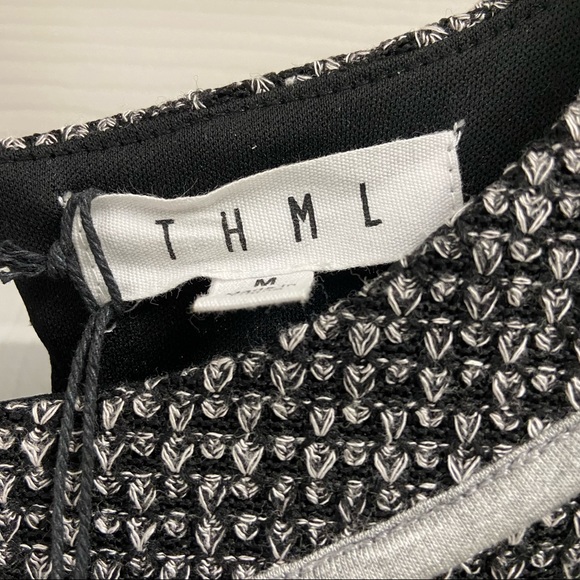 T H M L black and white knit dress size medium - Picture 3 of 7